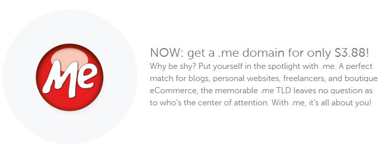NameCheap - .me域名注册优惠,仅需.88/年 NameCheap – .me域名注册优惠,仅需$3.88/年