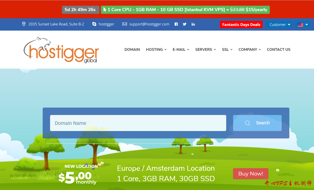 一般般-Hostigger：$2.99首月，1核3G，1T月流量，荷兰服务器