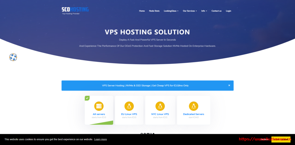 【黑五】Scohostings:€2/月/512MB内存/7GB SSD空间/500GB流量/1Gbps端口/DDOS/KVM/纽约/法国