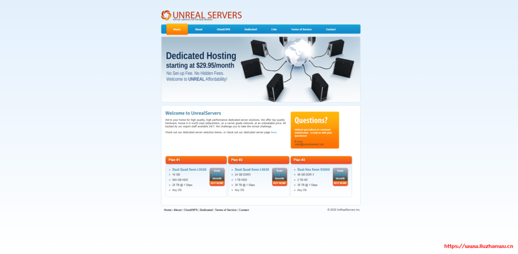 UnRealServers:$45/月/2*X5650/96G内存/500GB SSD硬盘/33TB流量/1Gbps端口/堪萨斯