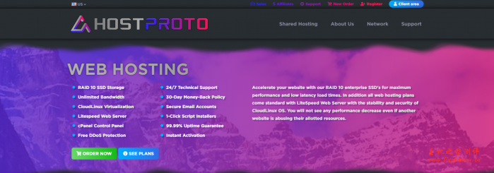 Hostproto：$7.5/年/25GB SSD空间/不限流量/1Gbps端口/DDOS/洛杉矶