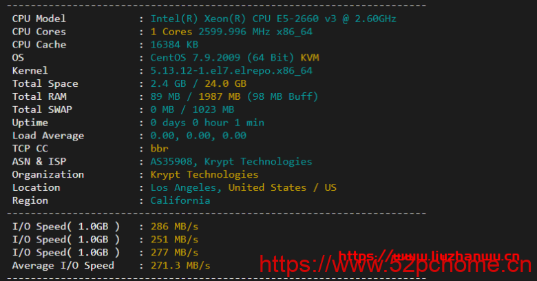 krypt机房VPS品牌ion cloud:圣何塞数据中心cn2 gia vps简单测评