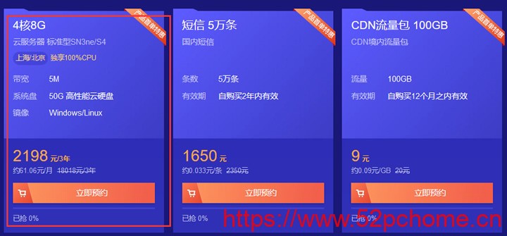 腾讯云：2核、4G内存、80GB SSD空间、8Mbps带宽的VPS，年付79元