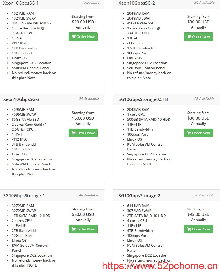 GreenCloudVPS:$20/年/1GB内存/30GB NVMe空间/1TB流量/10Gbps端口/KVM/新加坡vps