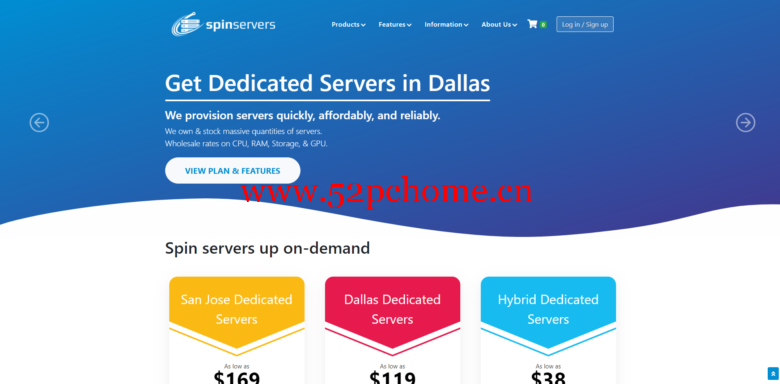 SpinServers：美国达拉斯四路E5高配置独立服务器$599/月（E5-4640 v2*4，768G大内存）