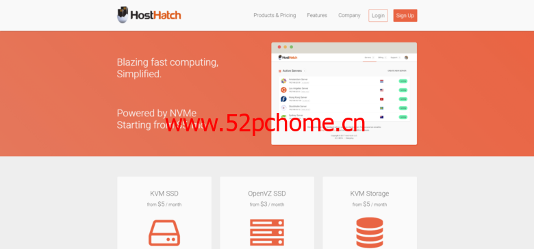 #黑五#HostHatch：AMD EPYC CPU，香港vps/日本vps/新加坡vps等，1核@AMD EPYC/2GB内存/15GB SSD空间/2TB流量/1Gbps端口，$34/2年-吾爱主机之家