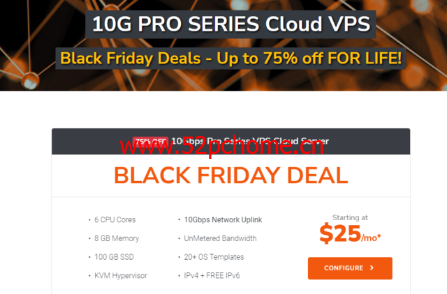 TurnkeyInternet:黑色星期五特价,美国大带宽VPS,免费Windows,高达10Gbps端口不限流量,6核8G100GB存储,$25/月