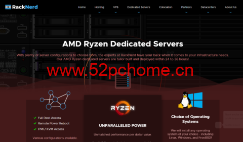 RackNerd：美国AMD Ryzen专用服务器$186.15/月起，160TB存储服务器$389/月，8C站群服务器$194.65/月-吾爱主机之家